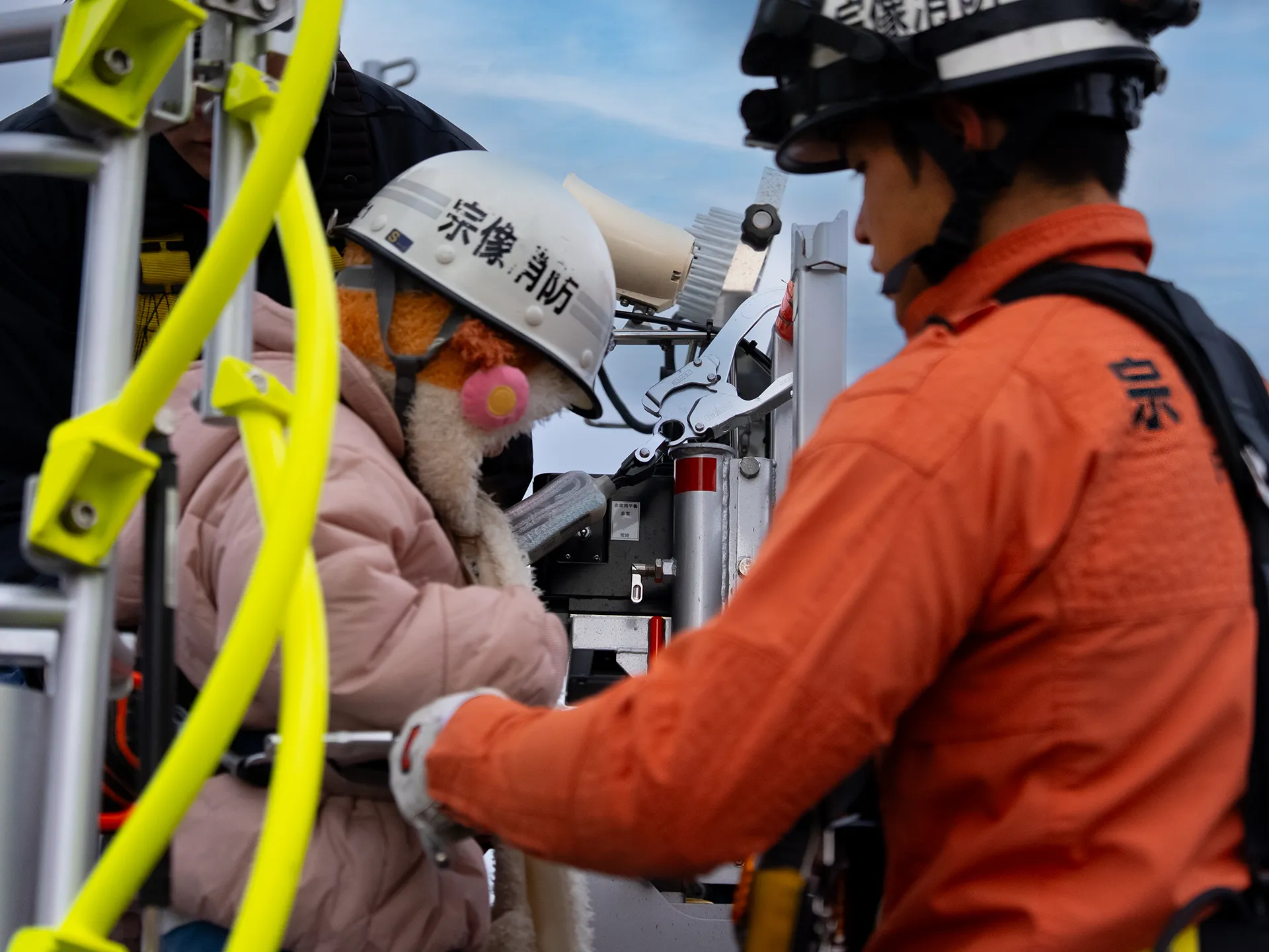 はしご車試乗の様子